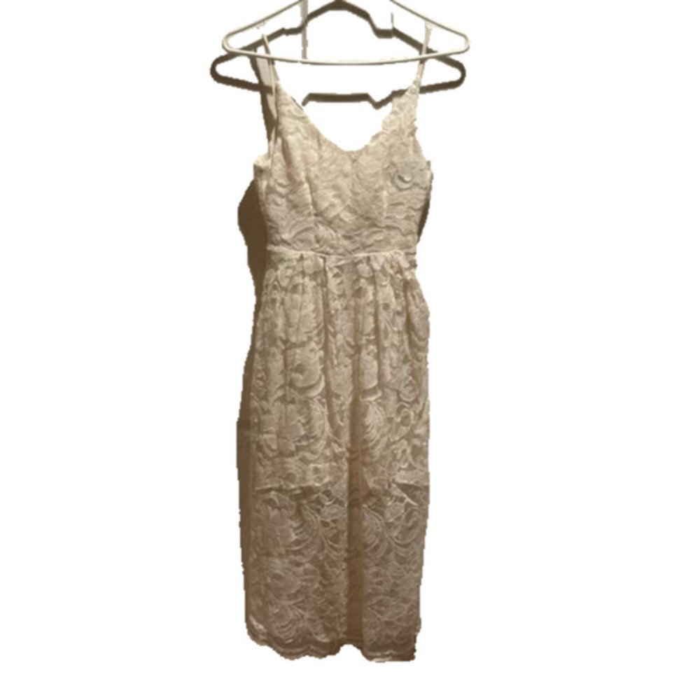 H & M Lace White Long Summer Dress XS